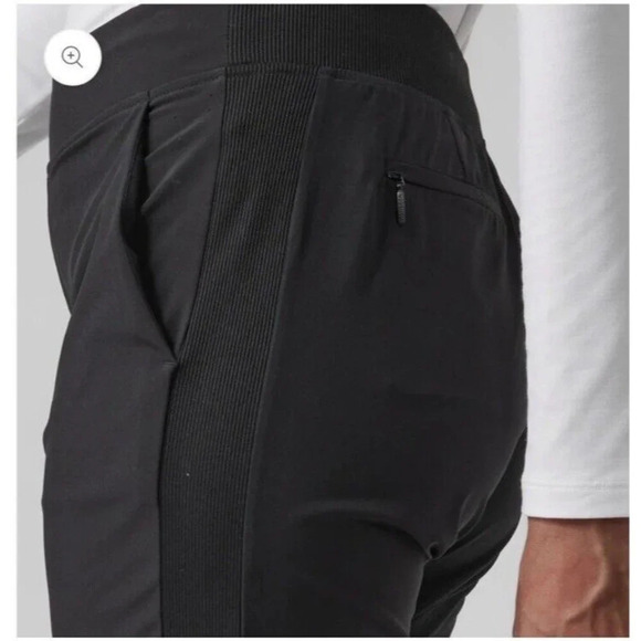 Athleta Brooklyn Ankle Pant Knit Panels Slim Leg Black Joggers Athletic Size 8 - Picture 2 of 10